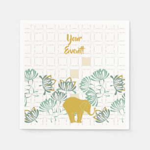 Elephant Safari Floral Jungle Zoo Botanical Napkins