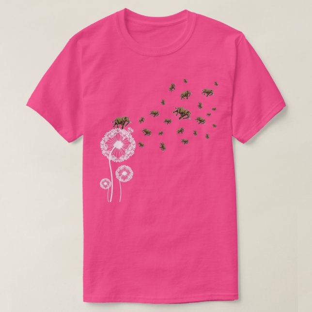 Elephant Safari Flower Dandelion T-Shirt (Design Front)