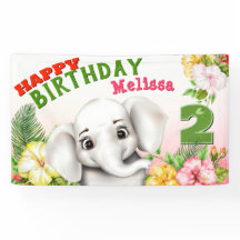 Elephant Safari Girl Birthday