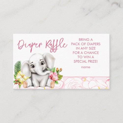 Elephant Safari Tropical Jungle Baby Shower Enclosure Card