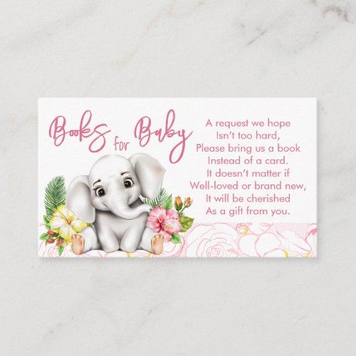 Elephant Safari Tropical Jungle Baby Shower Enclosure Card