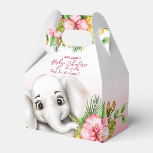 Elephant Safari Tropical Jungle Baby Shower Favor Boxes