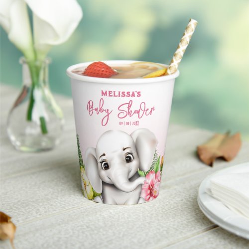 Elephant Safari Tropical Jungle Baby Shower Paper Cups