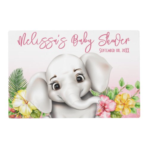 Elephant Safari Tropical Jungle Baby Shower Placemat