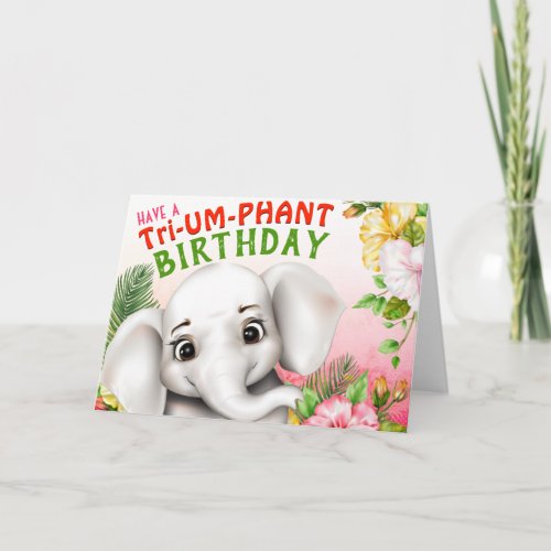 Elephant Safari Tropical Jungle Funny Birthday Card