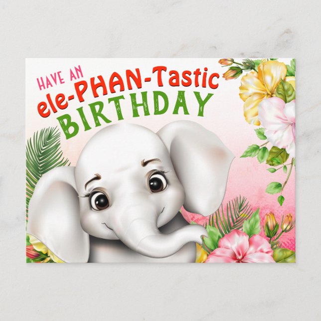 Elephant Safari Tropical Jungle Postcard (Front)