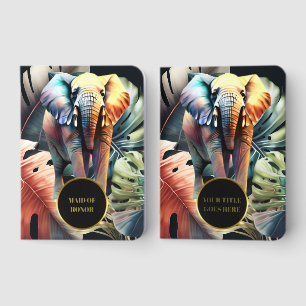 Elephant safari wedding jungle theme real foil DIY Vow Books