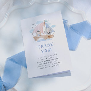 Elephant Sailboat Baby Shower Thank You Card