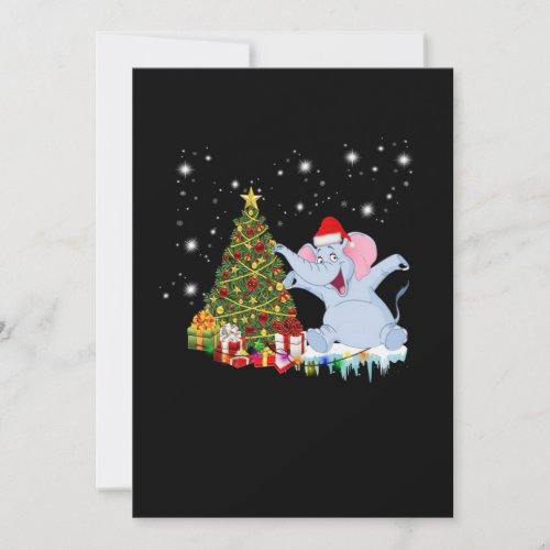 Elephant Santa Claus Merry Christmas Thank You Card