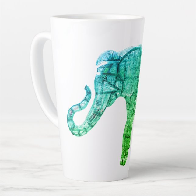  Elephant Sculpture Latte Mug (Left Angle)
