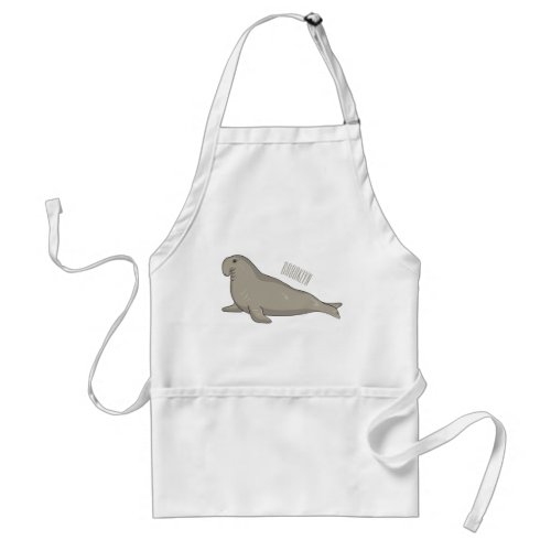 Elephant seal cartoon illustration adult apron