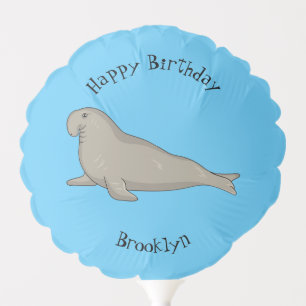 Elephant seal cartoon illustration balloon