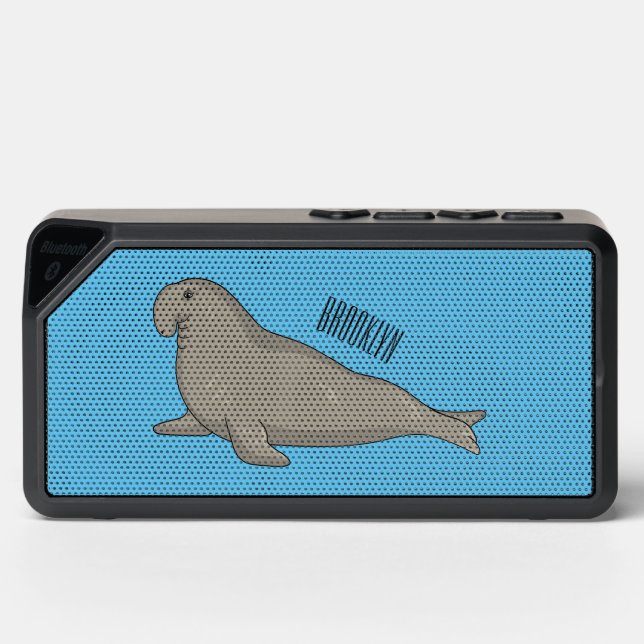 Elephant seal cartoon illustration bluetooth speaker (Front)