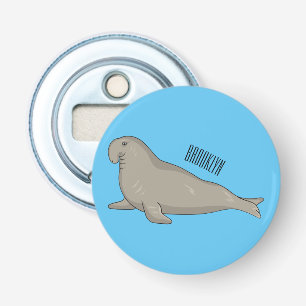 Elephant seal cartoon illustration bottle opener