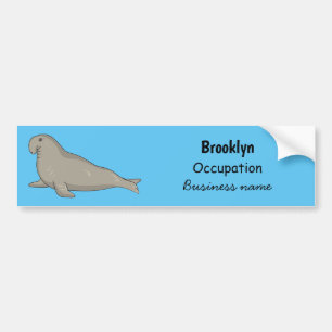 Elephant seal cartoon illustration bumper sticker