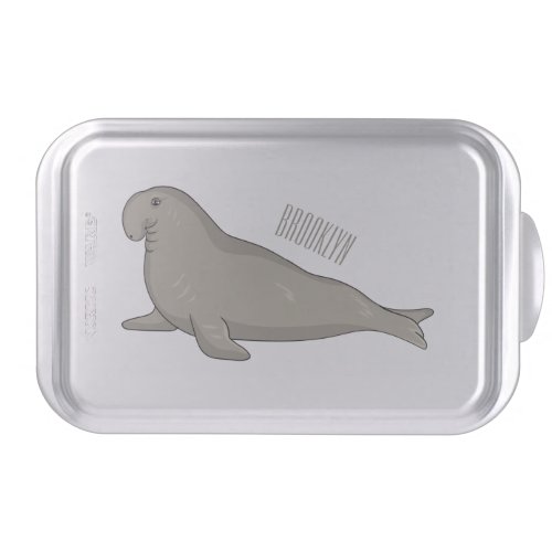 Elephant seal cartoon illustration  cake pan