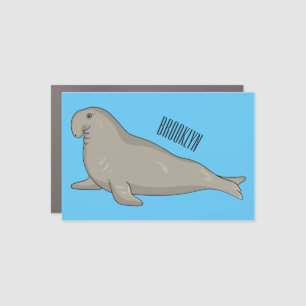 Elephant seal cartoon illustration car magnet