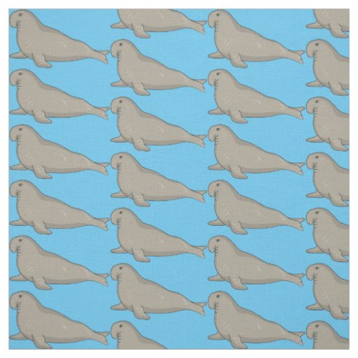 Elephant seal cartoon illustration fabric
