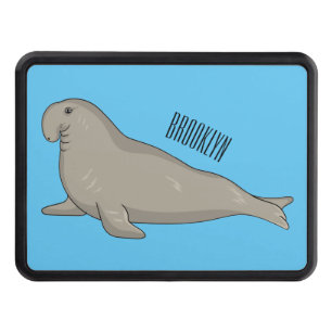Elephant seal cartoon illustration hitch cover