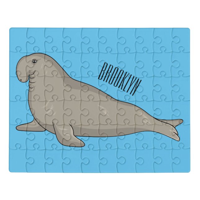 Elephant seal cartoon illustration  jigsaw puzzle (Puzzle Horizontal)
