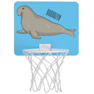 Elephant seal cartoon illustration mini basketball hoop