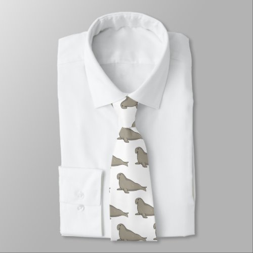 Elephant seal cartoon illustration neck tie