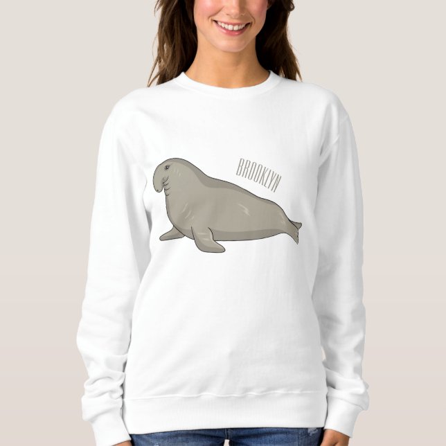 Elephant seal cartoon illustration  sweatshirt (Front)