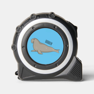Elephant seal cartoon illustration tape measure
