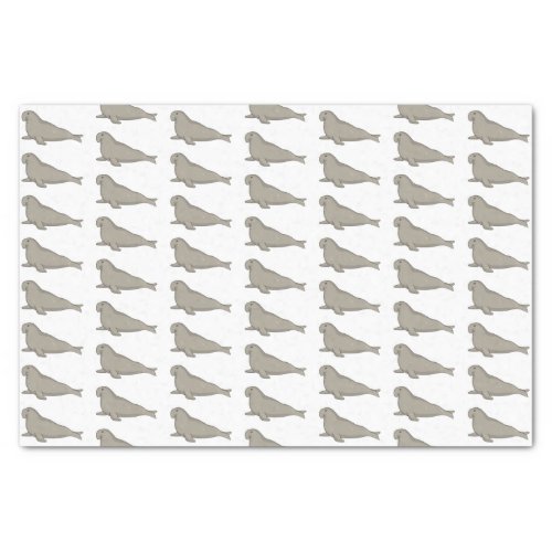 Elephant seal cartoon illustration  tissue paper