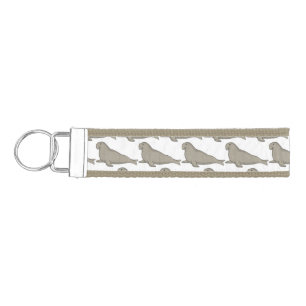 Elephant seal cartoon illustration wrist keychain