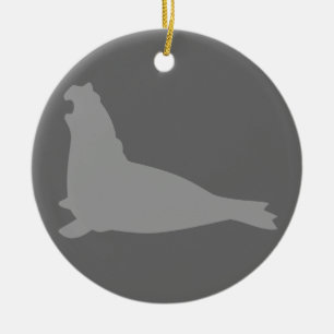 Elephant Seal Ornament Grey