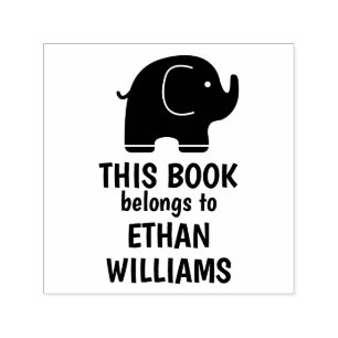 Elephant Self Inking Stamp This Book Belongs To