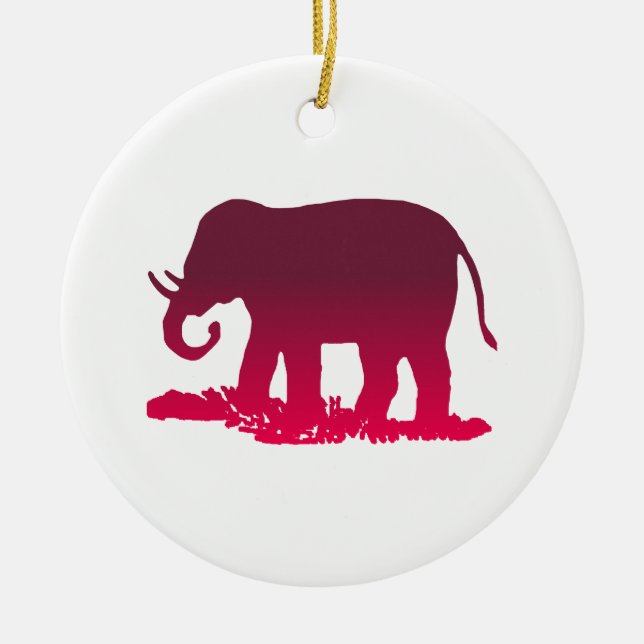 Elephant Shape Ceramic Ornament (Front)