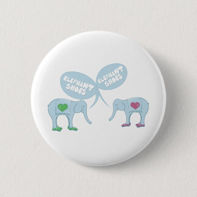 Elephant Shoes Pinback Button (Front)