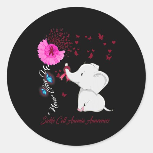 Elephant Sickle Cell Anemia Awareness  Classic Round Sticker