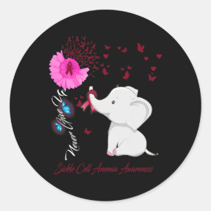 Elephant Sickle Cell Anemia Awareness Classic Round Sticker