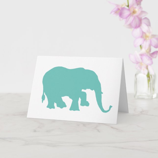 Elephant Silhouette - Any Color - Card (Orchid)