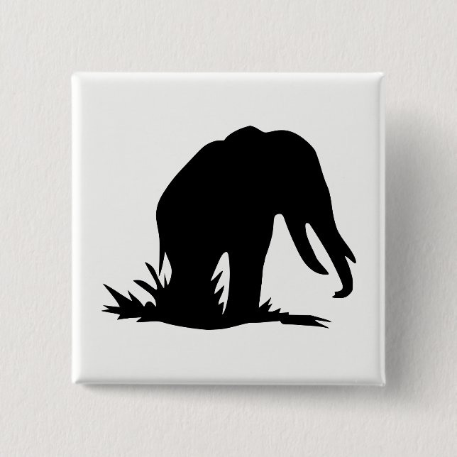Elephant Silhouette Button (Front)