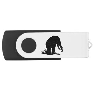 Elephant Silhouette Flash Drive