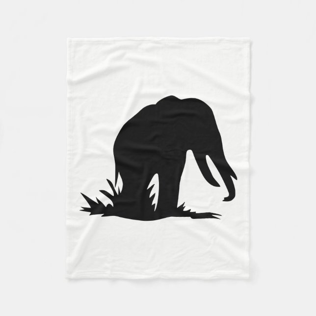 Elephant Silhouette Fleece Blanket (Front)