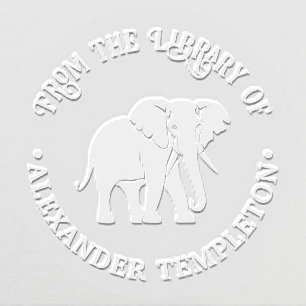 Elephant Silhouette Library Book Name #2 Embosser