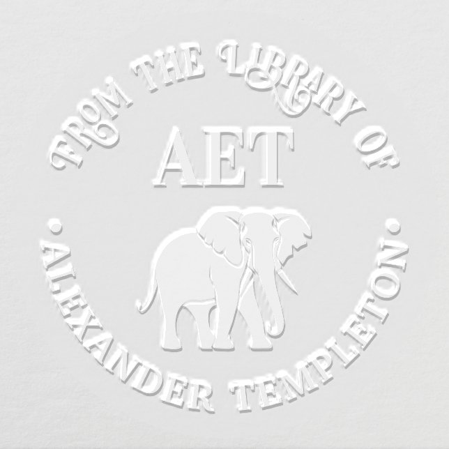 Elephant Silhouette Library Book Name Initials #2 Embosser (Design)