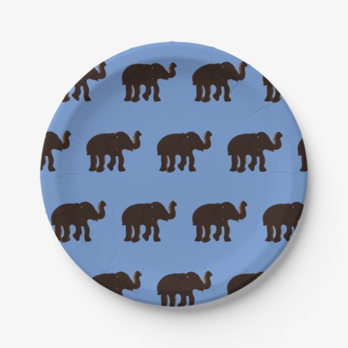 Elephant Silhouette Paper Plate