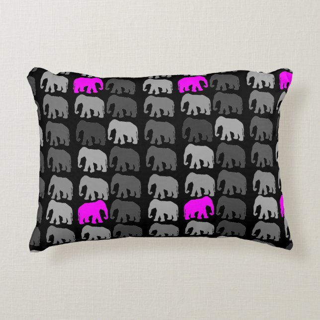 Elephant Silhouettes Accent Pillow (Front)