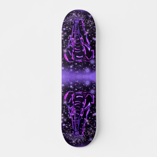 Elephant Skateboard Purple Pink Starry Night