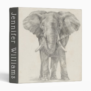 Elephant Sketch 3 Ring Binder