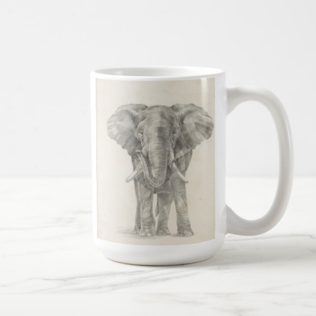 Elephant Sketch Coffee Mug (Right)