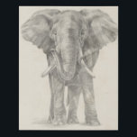Elephant Sketch Faux Canvas Print<br><div class="desc">This sketch features an African elephant | Ethan Harper. Image ID: 116578Z</div>