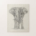 Elephant Sketch Jigsaw Puzzle<br><div class="desc">This sketch features an African elephant | Ethan Harper. Image ID: 116578Z</div>