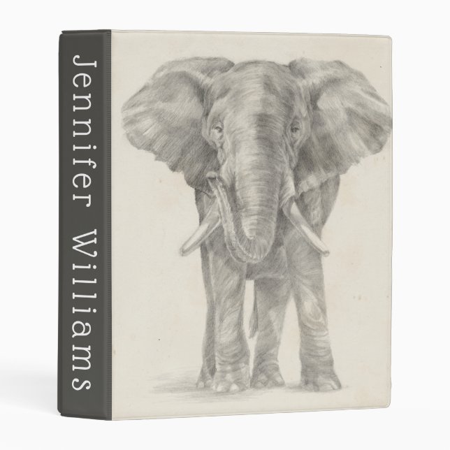 Elephant Sketch Mini Binder (Front/Spine)